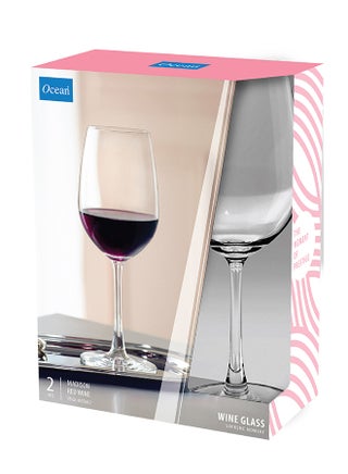 2 Piece Madison Stemware Red Wine Glass Set, 425ml Capacity - Clear - view 3